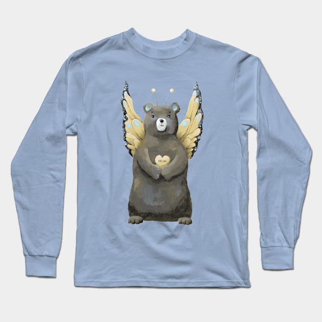 Winged Bear Long Sleeve T-Shirt by Steve Haskamp